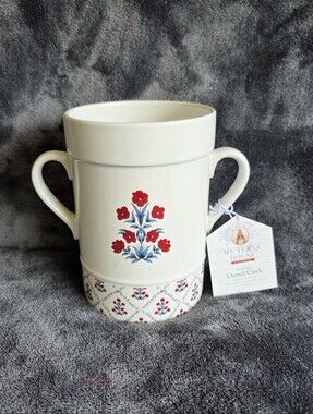 My Texas House New Poppy Trellis Ceramic Utensil Crock / Vase, Red White Blue 7"